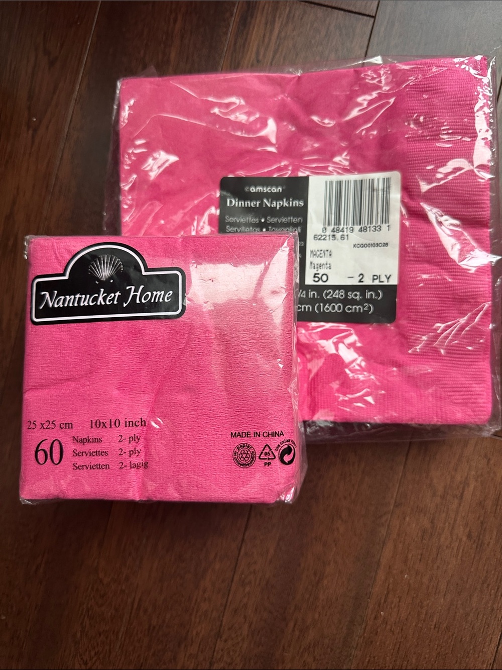 Bright Pink Party Napkins Dinner/cocktail  (2 PK Bundle)